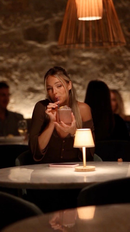 Cocktail spot, still at 0:27: First sip