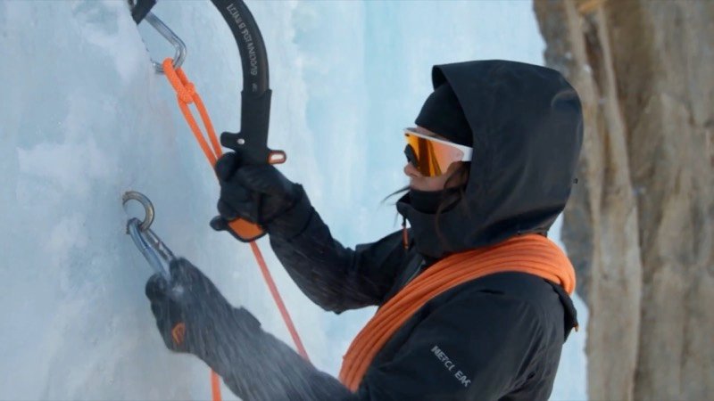 Eyewear spec film, still at 0:39: Ice axe