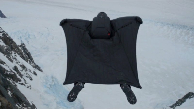 Eyewear spec film, still at 0:51: Wingsuit
