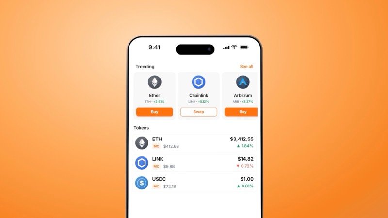 Crypto wallet spec ad, still at 0:08: The app